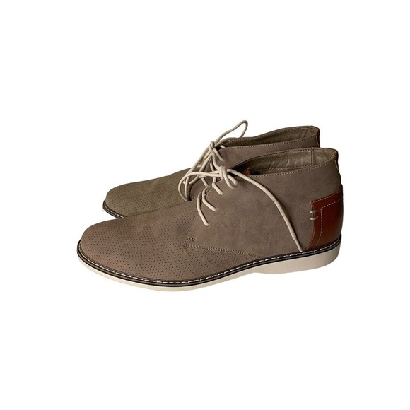 Steve Madden M-Devlyn Chukka Boots 11.5 M Gray Faux Leather Lace-Up Shoes Men’s - Picture 4 of 8